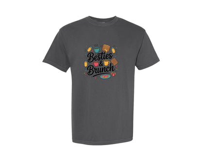 brand:Comfort Colors|color:Pepper|Besties And Brunch Galentines Day Graphic T-Shirt