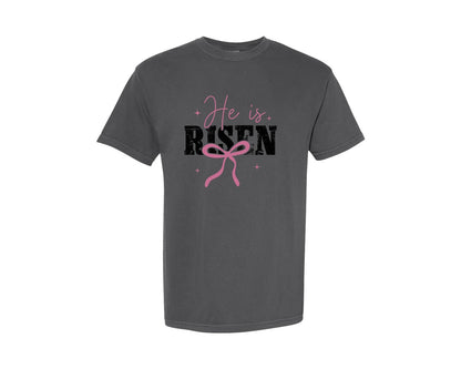 brand:Comfort Colors|color:Pepper|Christian Easter He Is Risen 2 Graphic T-Shirt