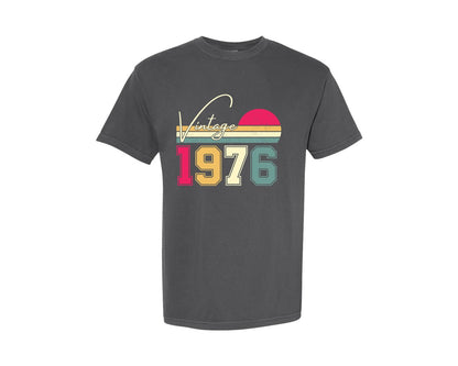 brand:Comfort Colors|color:Pepper|Vintage Classic Born In 1976 Birthday Graphic T-Shirt