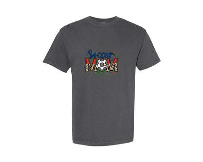 brand:Comfort Colors|color:Pepper|Soccer Mama Soccer Shirt Design Graphic T-Shirt