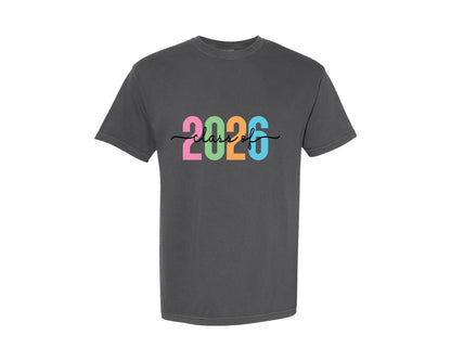 brand:Comfort Colors|color:Pepper|Class Of 2026 Senior 2026 Graduation Graphic T-Shirt