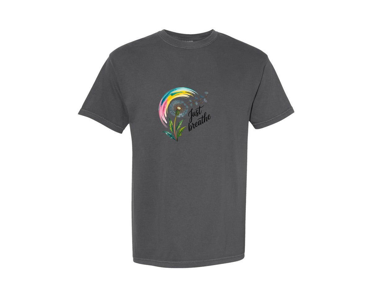 brand:Comfort Colors|color:Pepper|Just Breathe Graphic T-Shirt