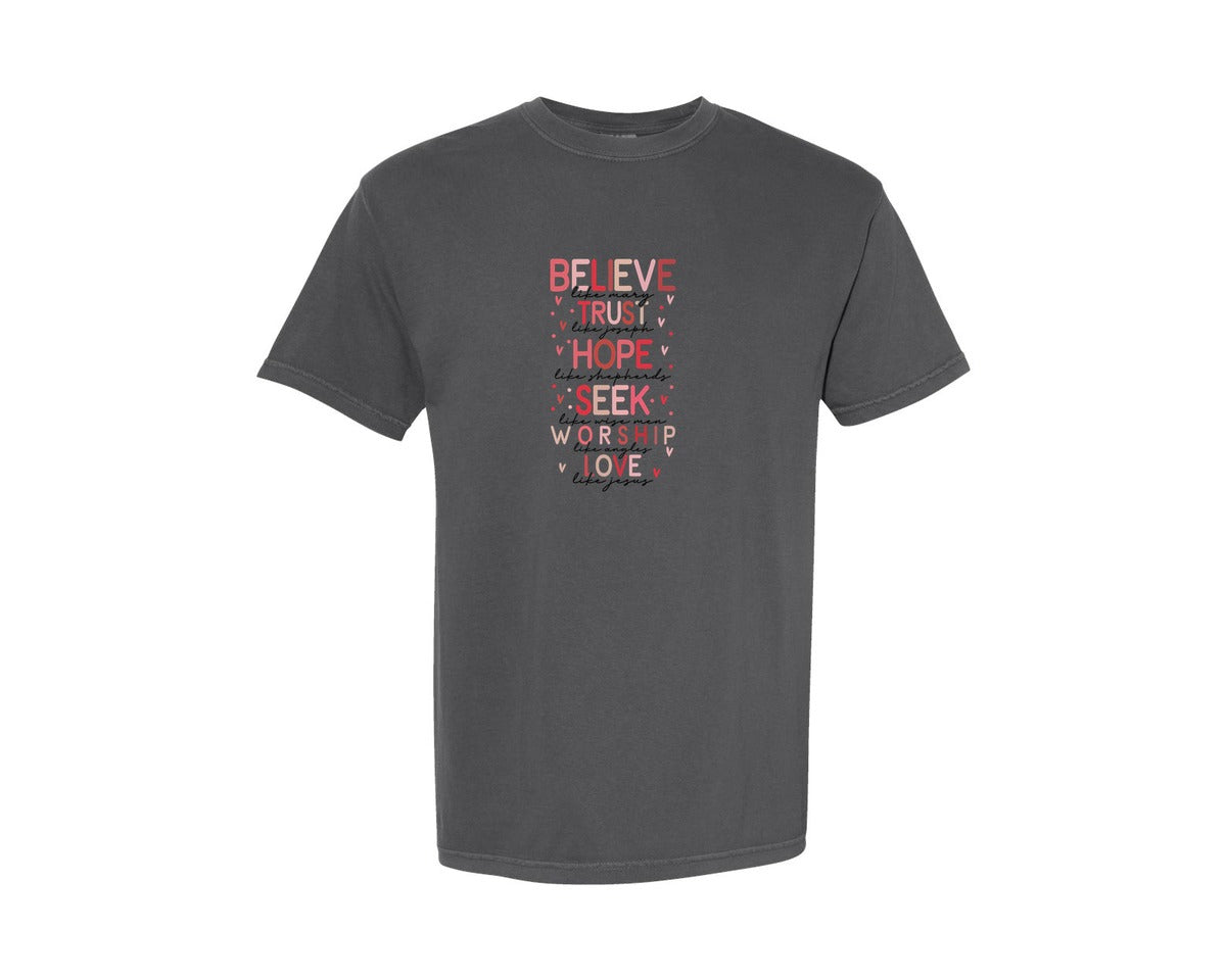 brand:Comfort Colors|color:Pepper|Valentine Jesus Valentine Tren Graphic T-Shirt
