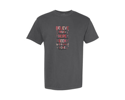 brand:Comfort Colors|color:Pepper|Valentine Jesus Valentine Tren Graphic T-Shirt