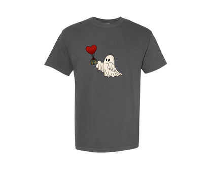 brand:Comfort Colors|color:Pepper|Valentines Day Retro Ghosts Graphic T-Shirt