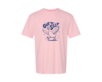 brand:Generic|color:Pink|Funny Goose Got Too Silly Design Graphic T-Shirt