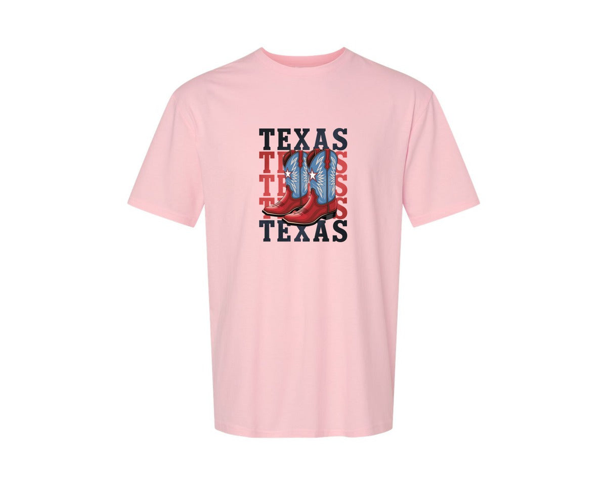 brand:Generic|color:Pink|Texas Cowboy Boots Western Rodeo 4 Graphic T-Shirt
