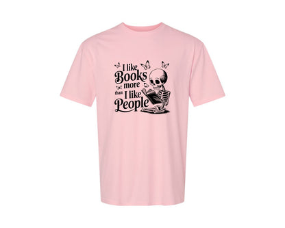 brand:Generic|color:Pink|I Like Books More Than I Like People 3 Graphic T-Shirt