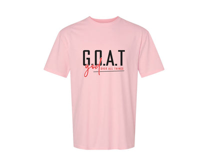 brand:Generic|color:Pink|God Over All Things Shirt Design Graphic T-Shirt