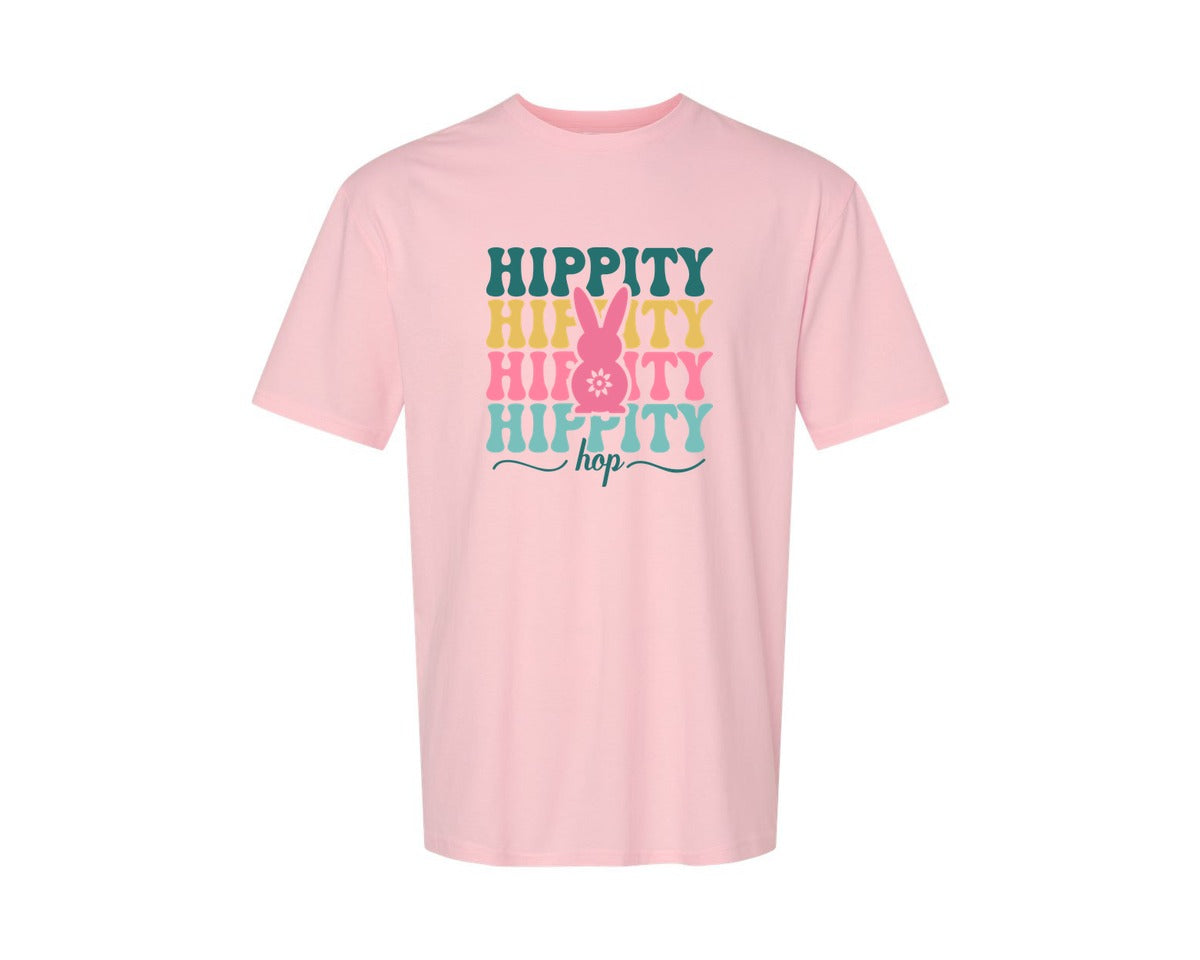 brand:Generic|color:Pink|Hippity Hop Easter Bunny Graphic T-Shirt
