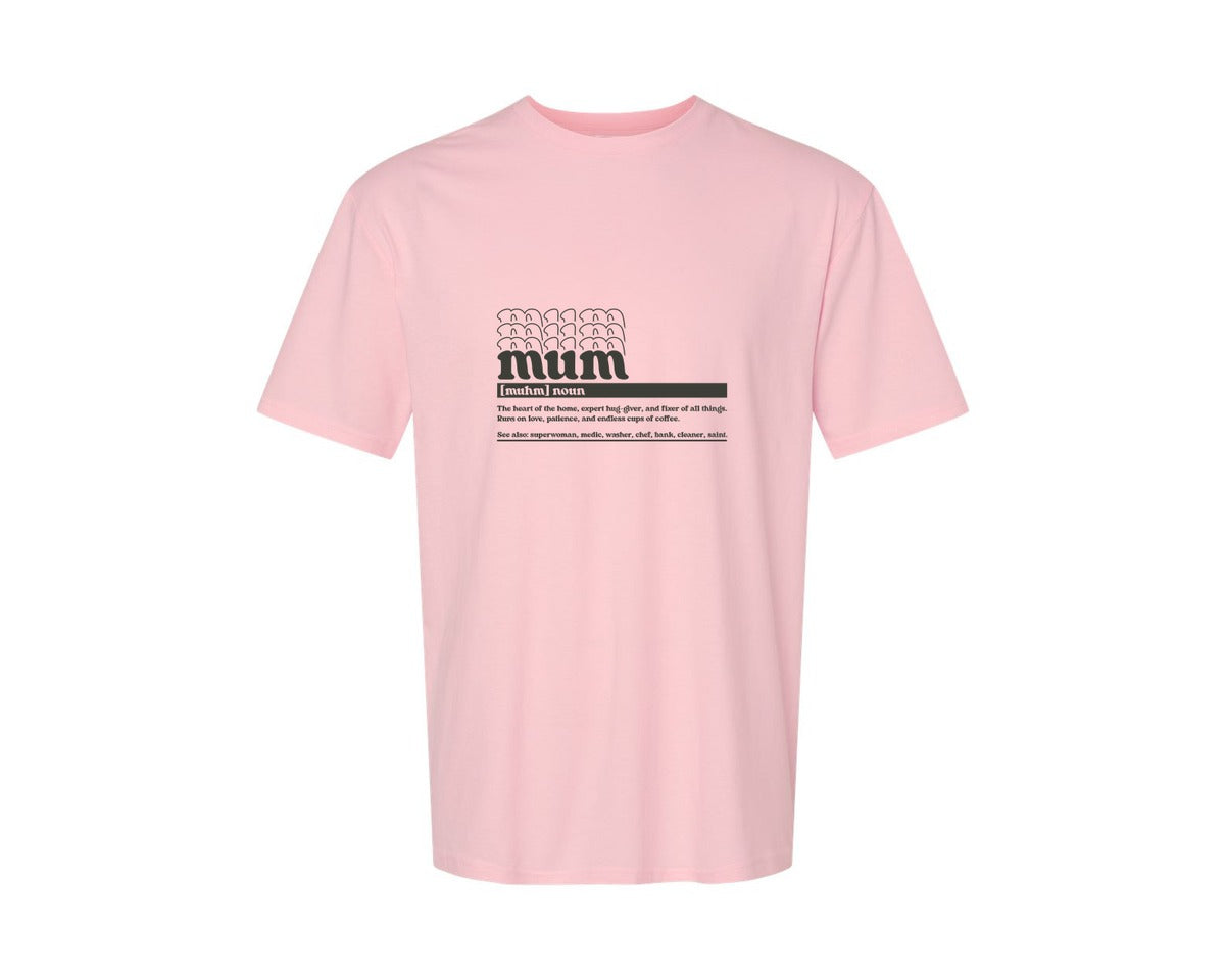 brand:Generic|color:Pink|Mother Mum Funny Definition Graphic T-Shirt