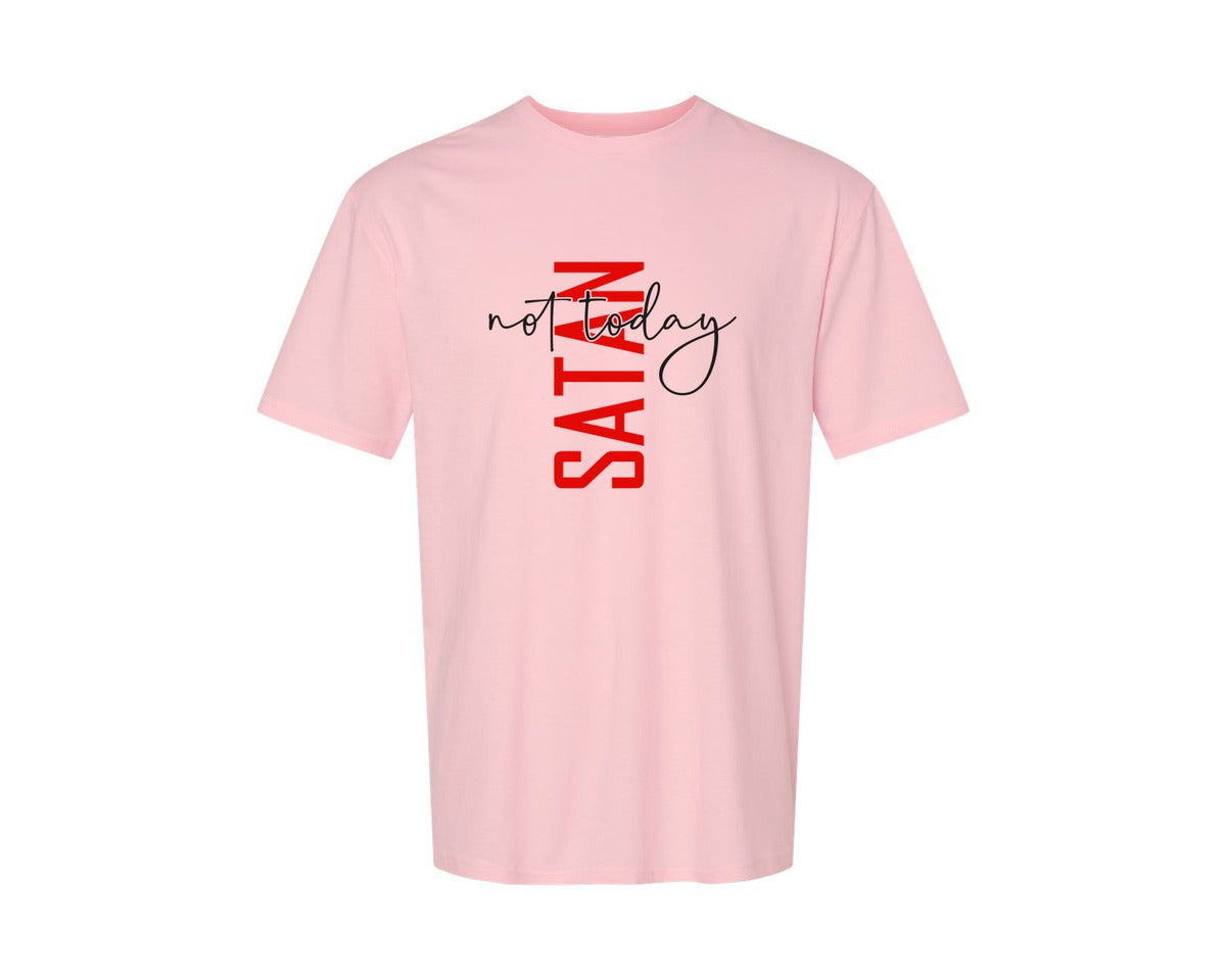 brand:Generic|color:Pink|Not Today Satan Shirt Design Graphic T-Shirt