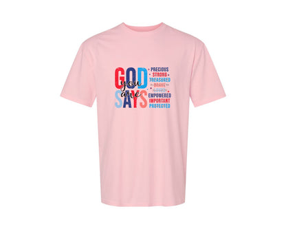 brand:Generic|color:Pink|Christian 4Th Of July God Says Graphic T-Shirt