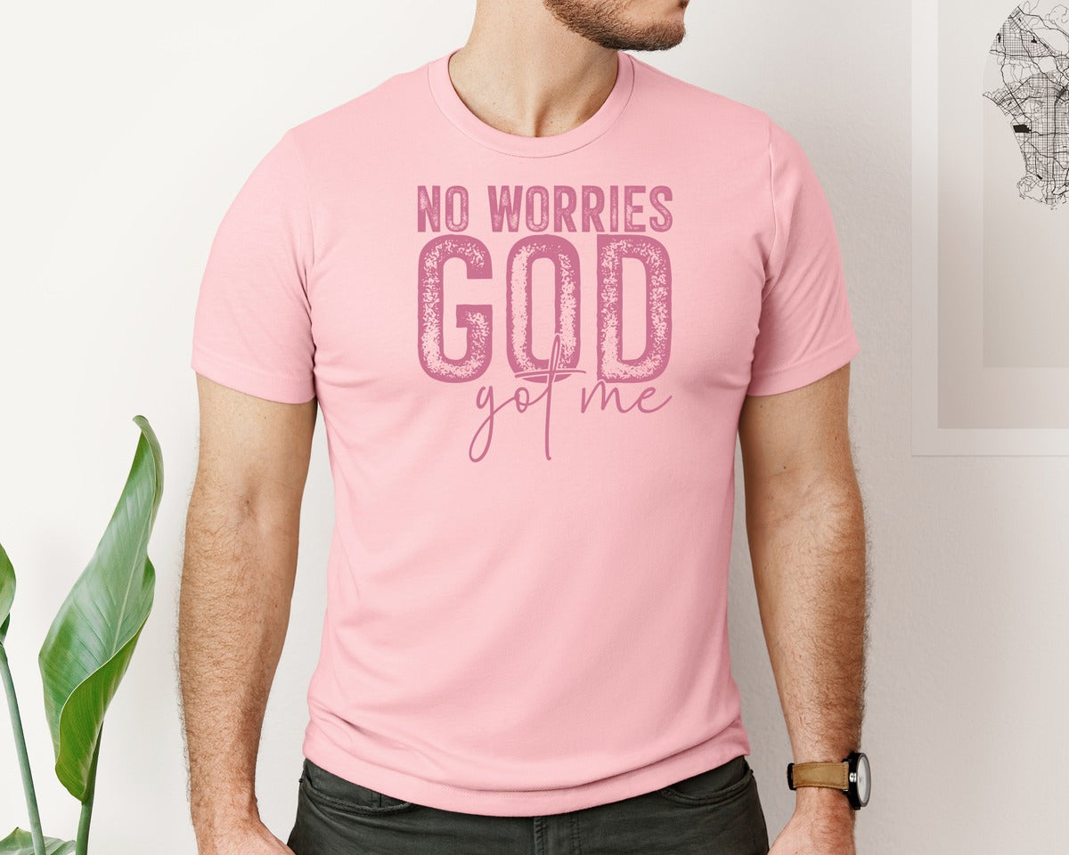 brand:Bella Canvas|color:Pink|Unafraidgod Got Me Christian Q Graphic T-Shirt