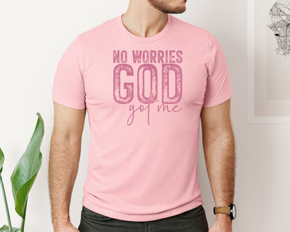 brand:Bella Canvas|color:Pink|Unafraidgod Got Me Christian Q Graphic T-Shirt