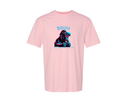 brand:Generic|color:Pink|Bruh Id Rather Be Playing Tag T Shirt Graphic T-Shirt