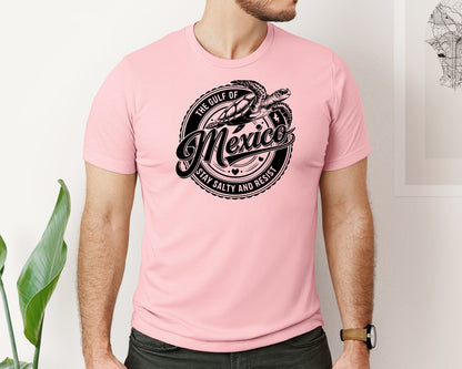 brand:Bella Canvas|color:Pink|Gulf Of Mexico Turtle Beach Graphic T-Shirt