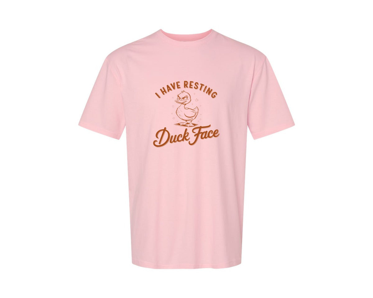 brand:Generic|color:Pink|I Have Resting Duck Face Design Graphic T-Shirt