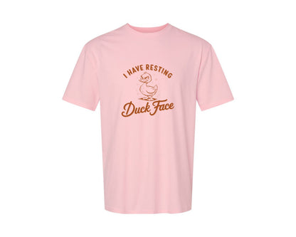 brand:Generic|color:Pink|I Have Resting Duck Face Design Graphic T-Shirt
