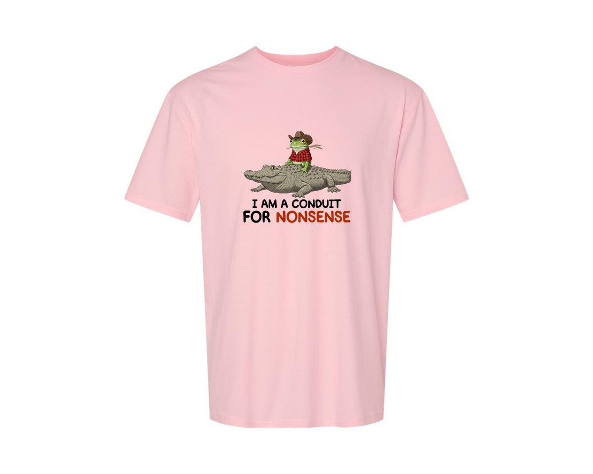 brand:Generic|color:Pink|I Am A Conduit For Nonsense Frog And All Graphic T-Shirt