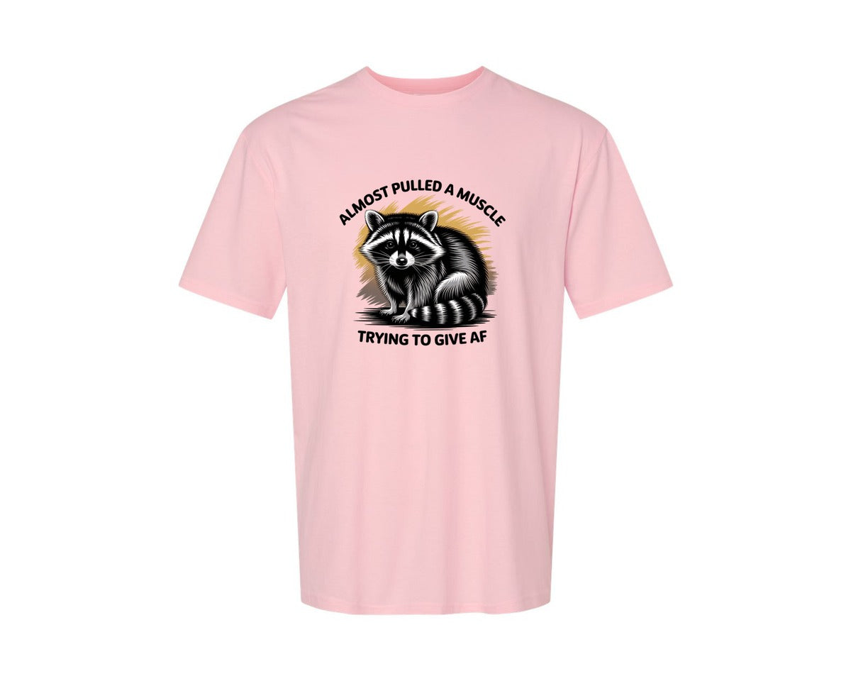 brand:Generic|color:Pink|Funny Raccoon Sarcastic Quote Graphic T-Shirt