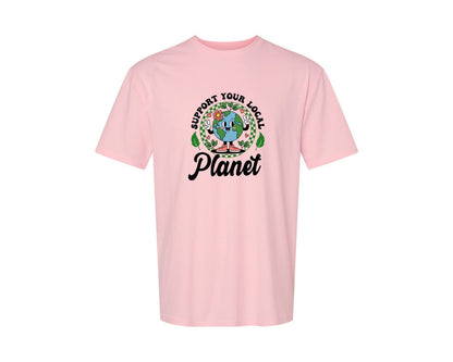 brand:Generic|color:Pink|Earth Day Support Your Local Planet 2 Graphic T-Shirt