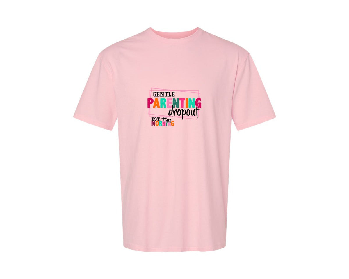 brand:Generic|color:Pink|Gentle Parenting Dropout Svgmothers Day 2 Graphic T-Shirt