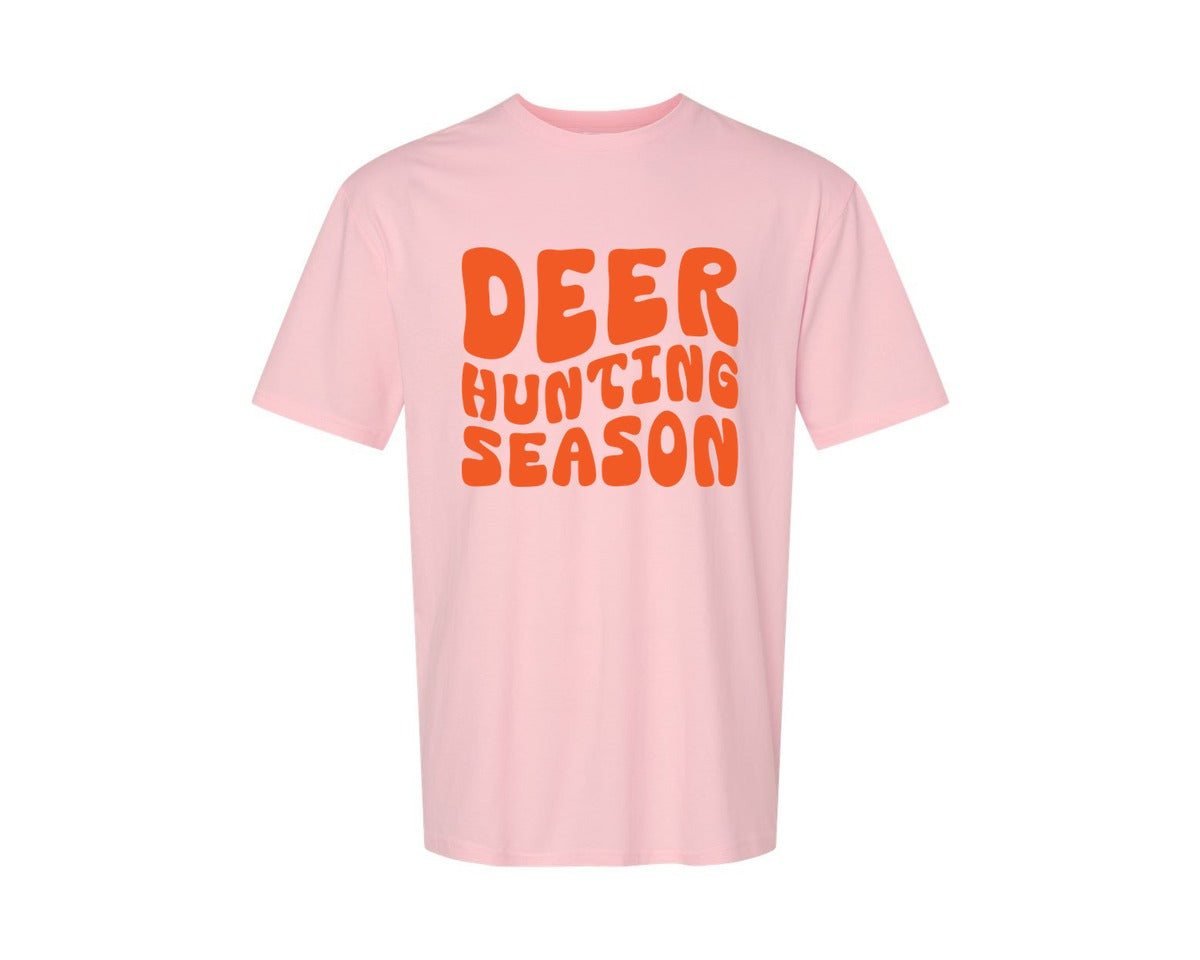 brand:Generic|color:Pink|Retro Deer Hunting Season Design 2 Graphic T-Shirt