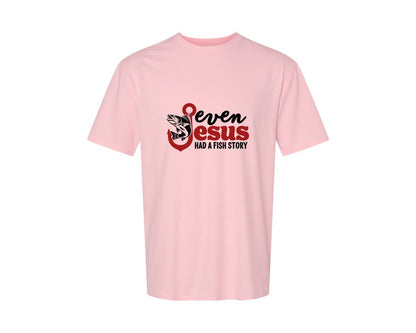 brand:Generic|color:Pink|Even Jesus Had A Fish Story 3 Graphic T-Shirt