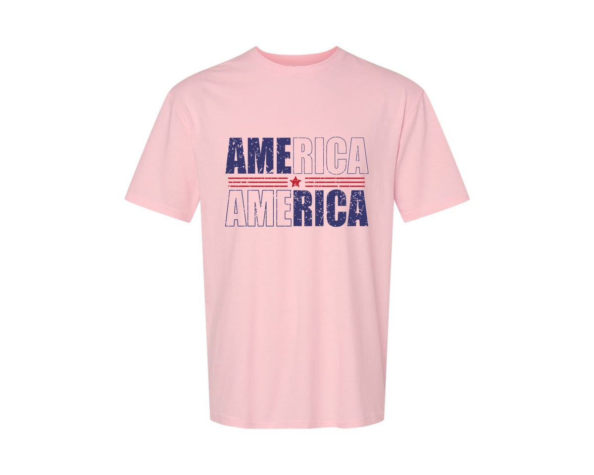 brand:Generic|color:Pink|America Patriotic Graphic T-Shirt