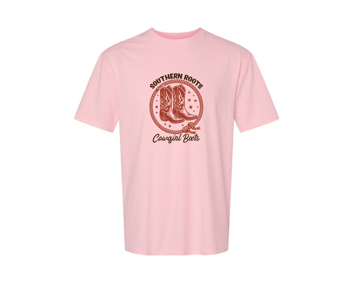 brand:Generic|color:Pink|Southern Roots Cowgirl Boots Cowgir Graphic T-Shirt