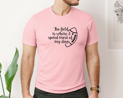 brand:Bella Canvas|color:Pink|Football Mom 103 Graphic T-Shirt