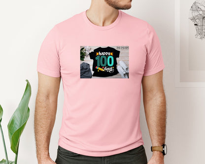 brand:Bella Canvas|color:Pink|100 Days Of School Shirt 10 Graphic T-Shirt
