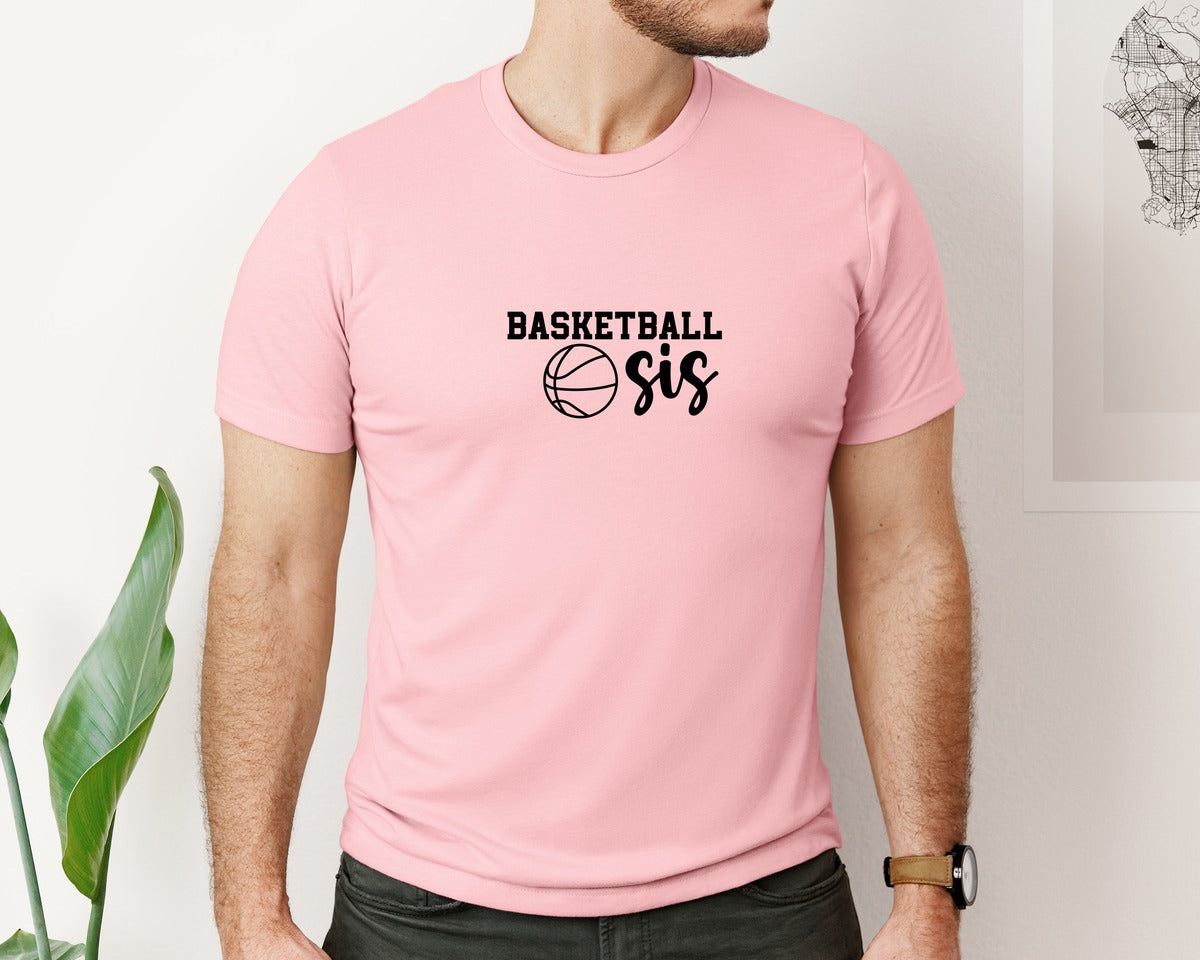 brand:Bella Canvas|color:Pink|Basketball Sis 2 Graphic T-Shirt