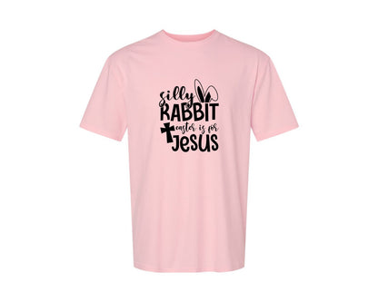 brand:Generic|color:Pink|Silly Rabbit Easter Is For Jesus Ea Graphic T-Shirt