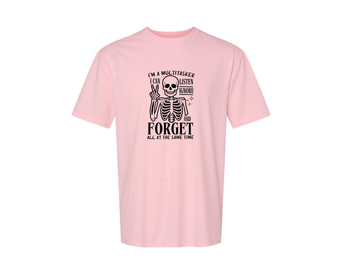brand:Generic|color:Pink|Im A Multitasker Office Humor Graphic T-Shirt
