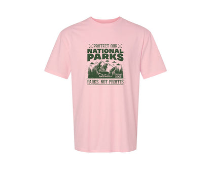 brand:Generic|color:Pink|Protect Our National Parks Defund Doge 2 Graphic T-Shirt