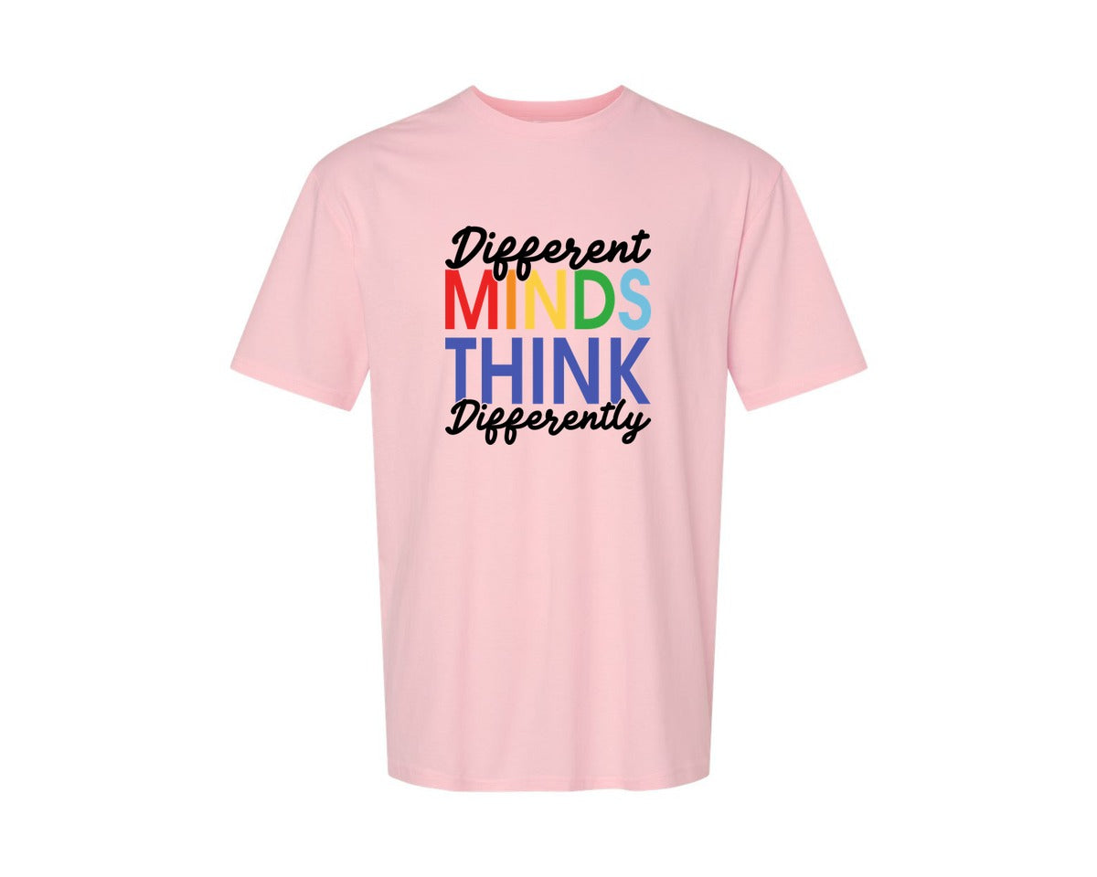 brand:Generic|color:Pink|Different Minds Autism T Shirt Graphic T-Shirt