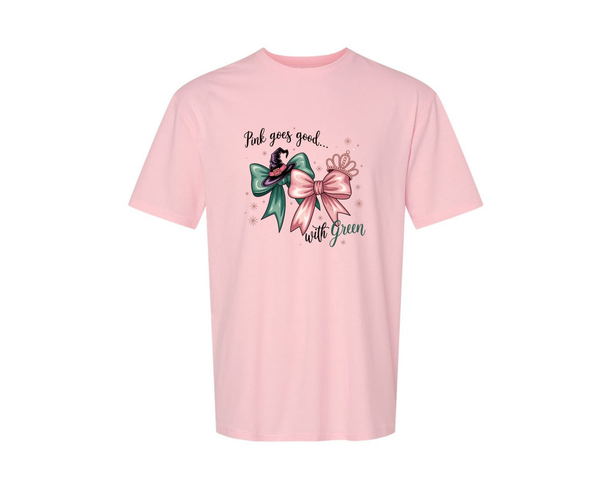 brand:Generic|color:Pink|Pink Goes Good With Green 4 Graphic T-Shirt