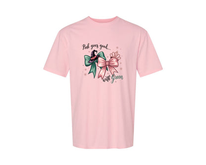 brand:Generic|color:Pink|Pink Goes Good With Green 4 Graphic T-Shirt
