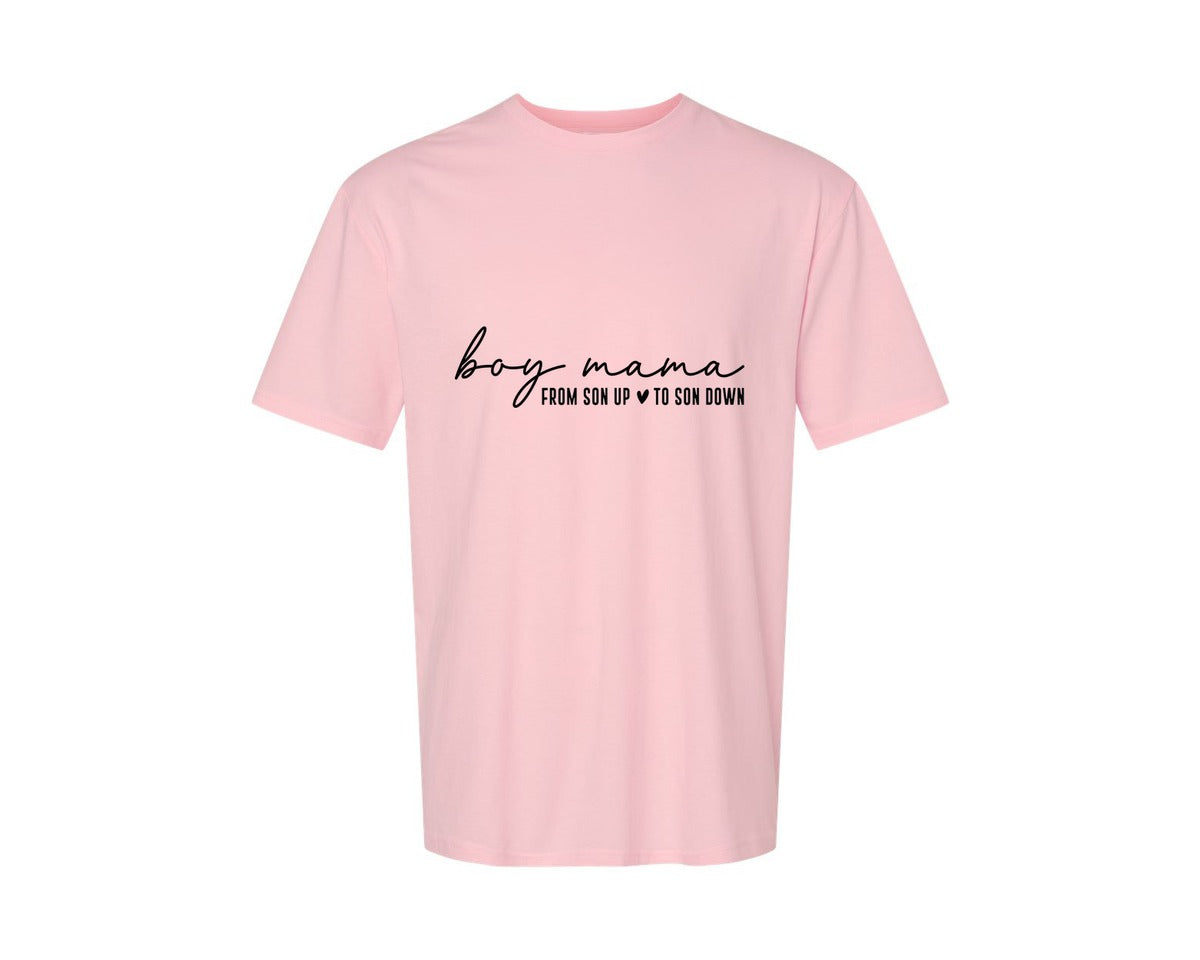 brand:Generic|color:Pink|Boy Mama From Son Up To Son Down 3 Graphic T-Shirt