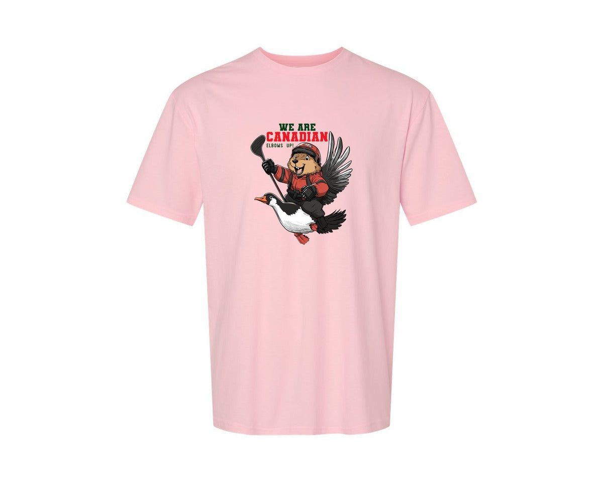 brand:Generic|color:Pink|We Are Canada Elbows Up Graphic T-Shirt