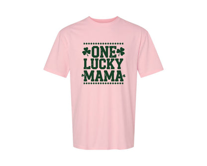 brand:Generic|color:Pink|One Lucky Mama Design 40 Graphic T-Shirt