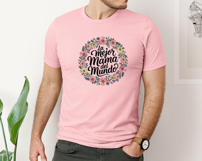 brand:Bella Canvas|color:Pink|Spanish Mothers Day 5 Graphic T-Shirt