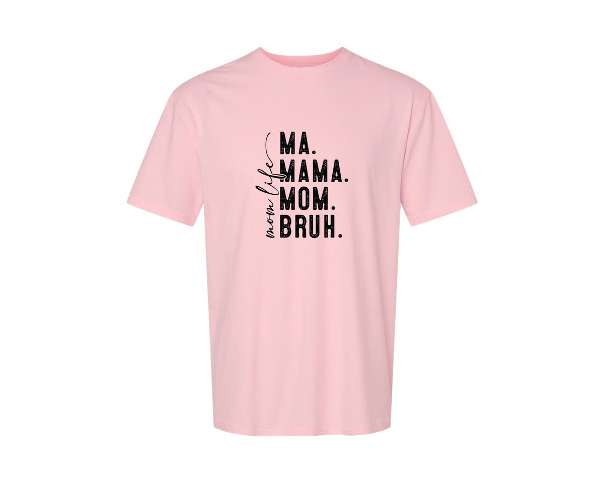 brand:Generic|color:Pink|Ma Mama Mom Bruh Mothers Day 4 Graphic T-Shirt
