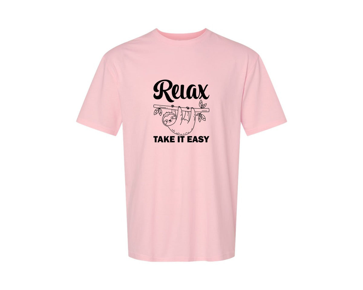 brand:Generic|color:Pink|Relax Take It Easy T Shirt Graphic T-Shirt