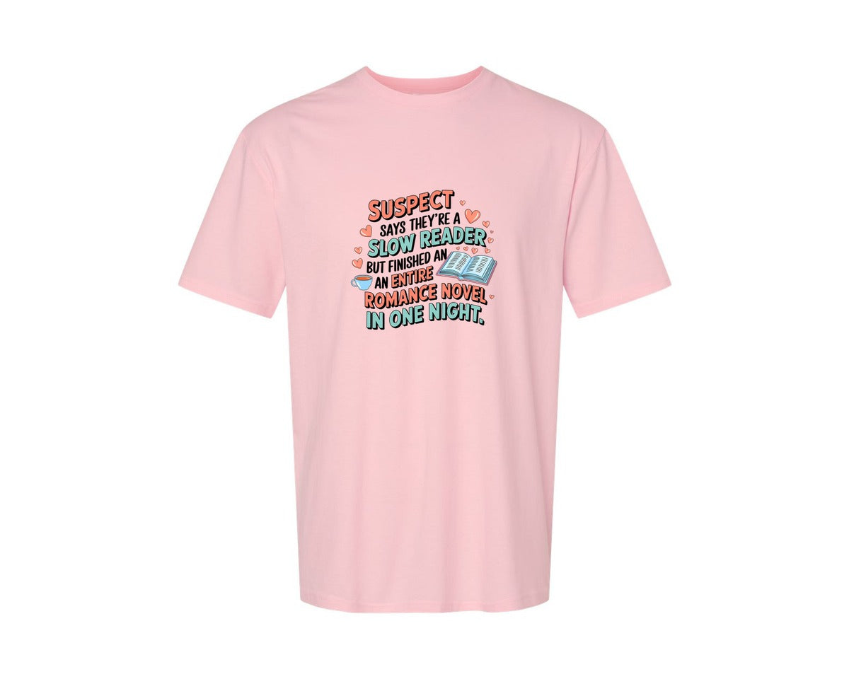 brand:Generic|color:Pink|Suspect Claims Reading Lover Bookish 2 Graphic T-Shirt