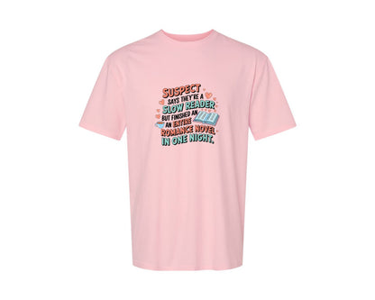 brand:Generic|color:Pink|Suspect Claims Reading Lover Bookish 2 Graphic T-Shirt