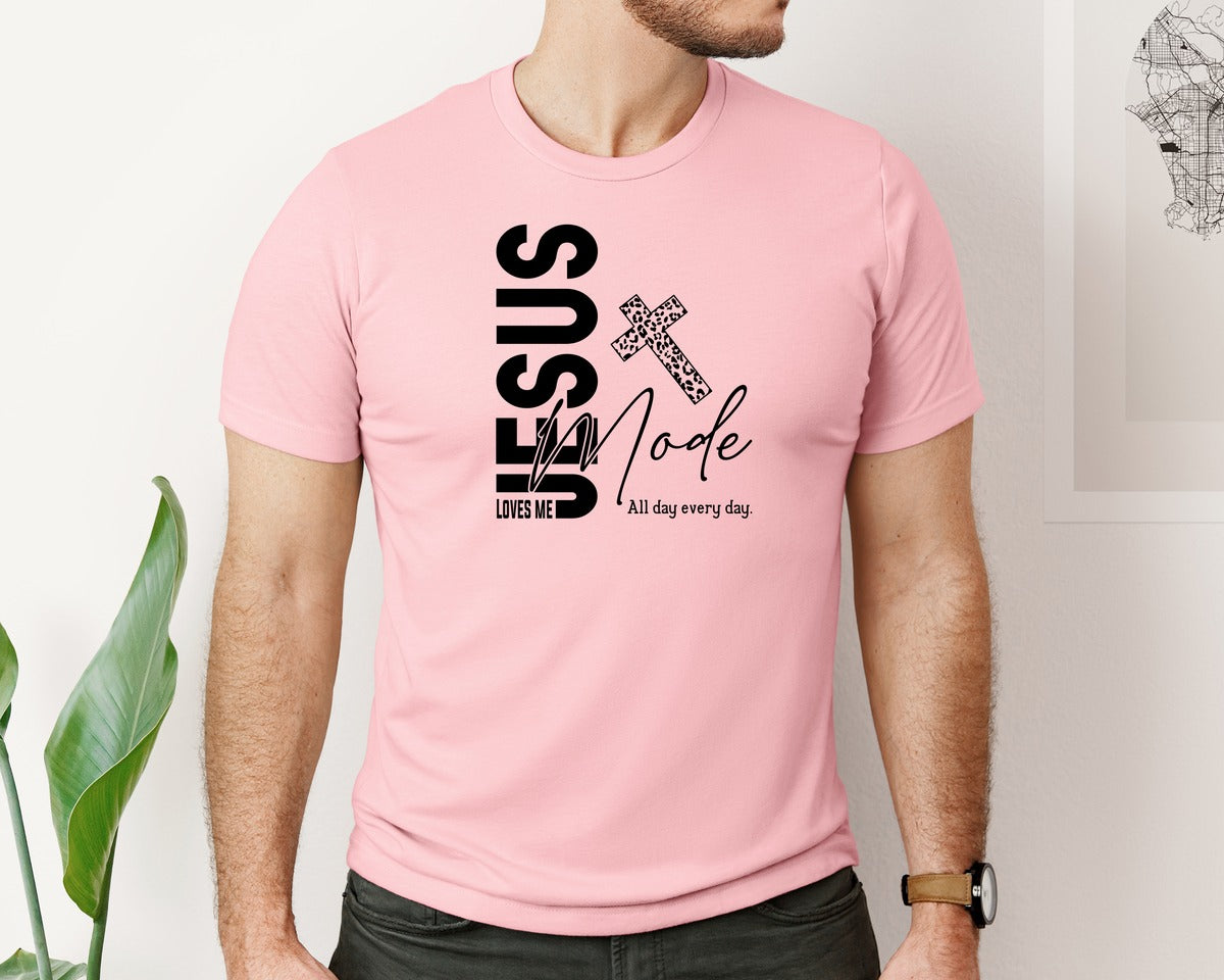 brand:Bella Canvas|color:Pink|Jesus Loves Me Love Like Jesus Graphic T-Shirt
