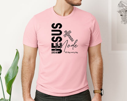brand:Bella Canvas|color:Pink|Jesus Loves Me Love Like Jesus Graphic T-Shirt
